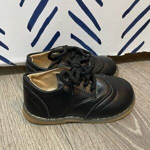 Meckior Toddler Boy Oxford Dress Shoes Classic PU Leather Lace Up Loafer Flats